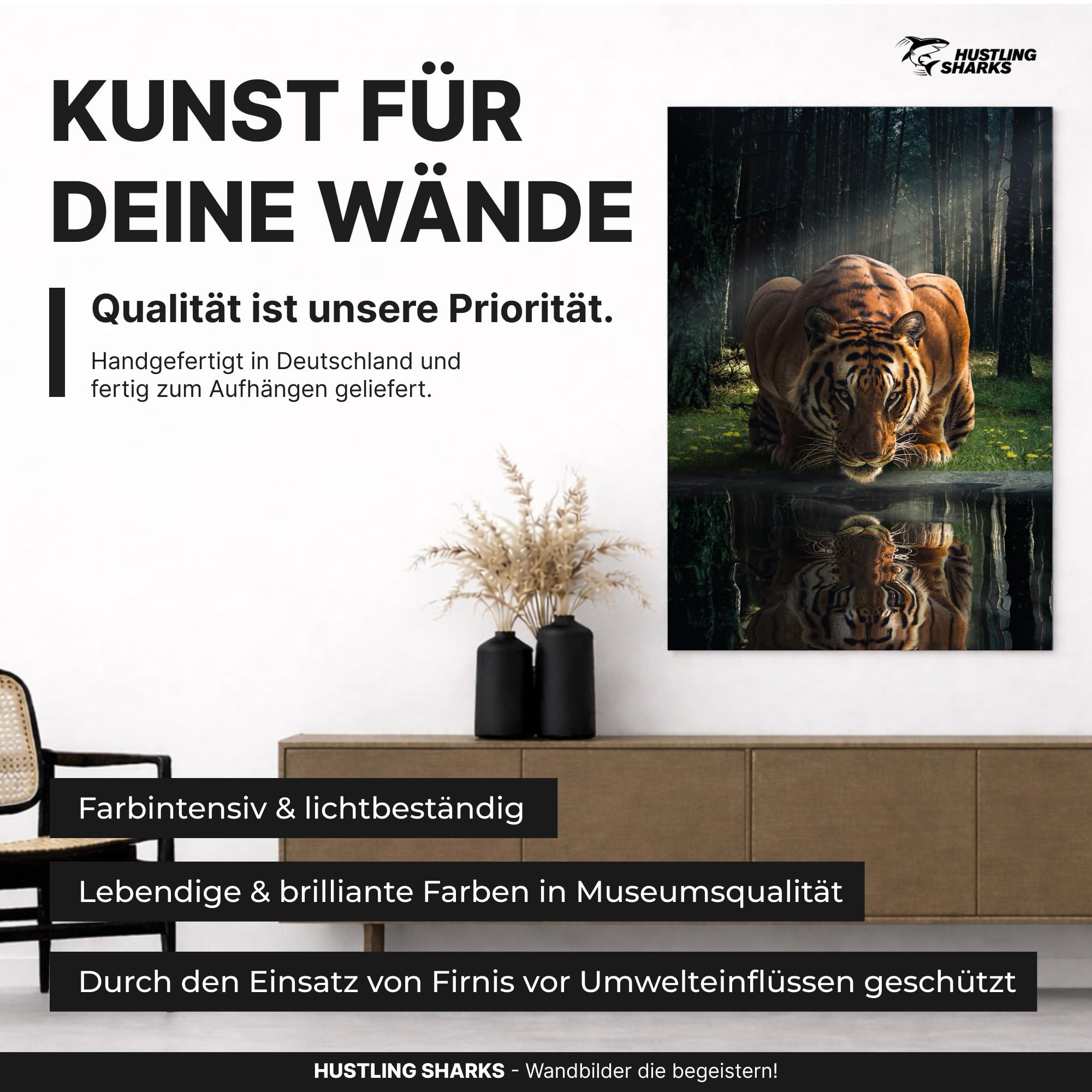 Hustling Sharks Wandbilder See the King Wandbild 30x45 Löwe