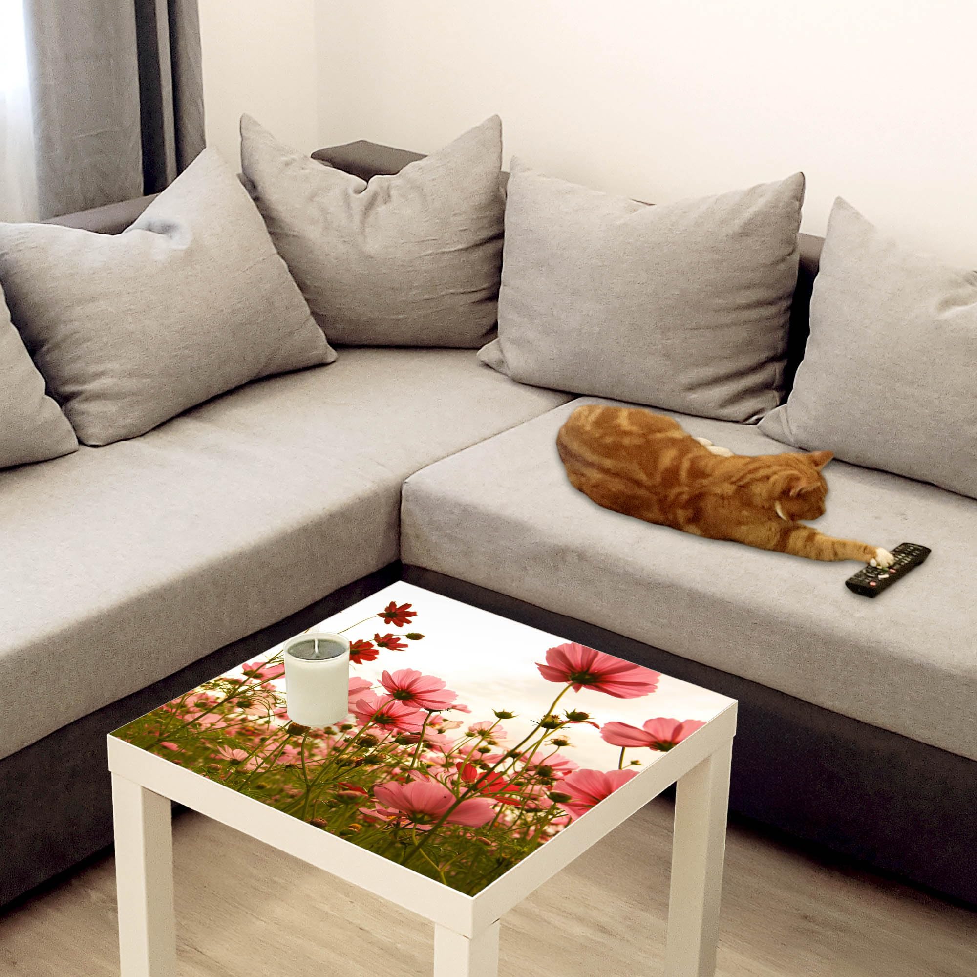 Banjado Möbelfolie Schmuckkörbchen Tischfolie 55x55 floral