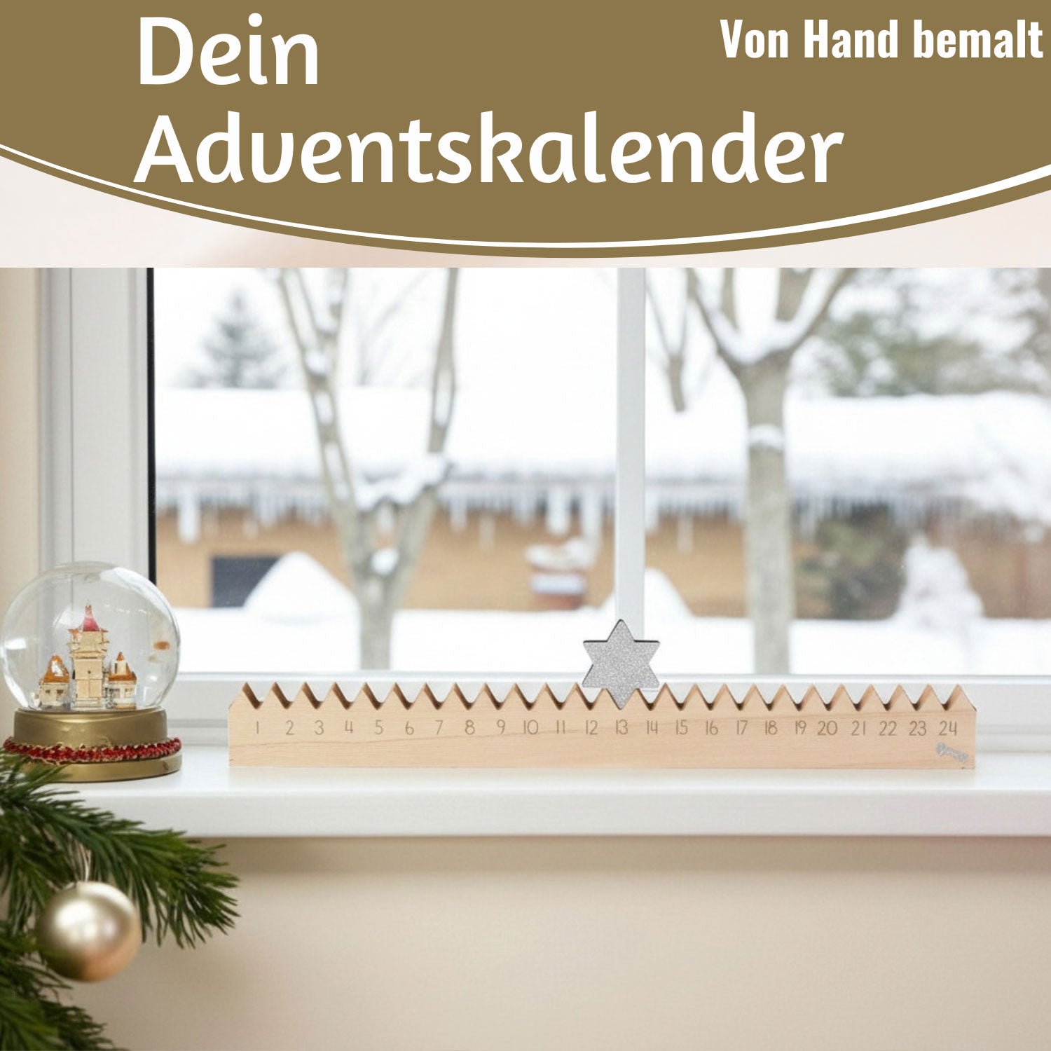LS-LebenStil Möbel & Wohnen Adventskalender Stern 50cm silber