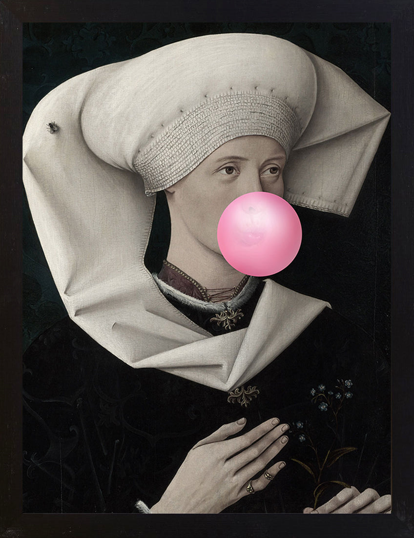 Mineheart Wall Art Bubblegum Portrait 2 Wandbild Rosa 30x41 cm