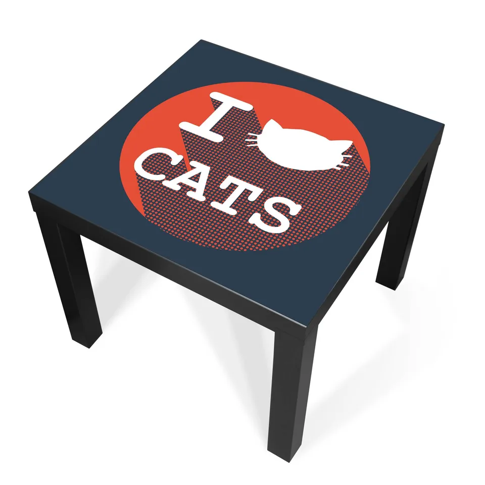 Banjado Möbelfolie I Love Cats Tischfolie 55x55 selbstklebend