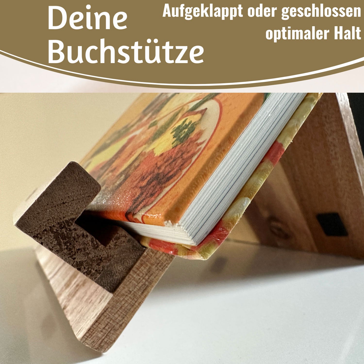 LS-LebenStil Kochbuchhalter Bambus 23x18cm braun klappbar