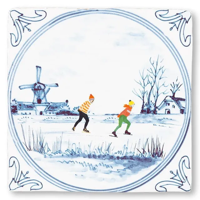 Storytiles Delft blue Hollandse winter Fliese 10x10 cm Winter