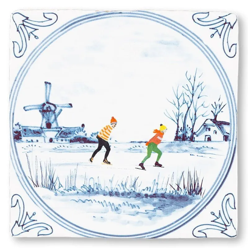 Storytiles Delft blue Hollandse winter Fliese 10x10 cm Winter