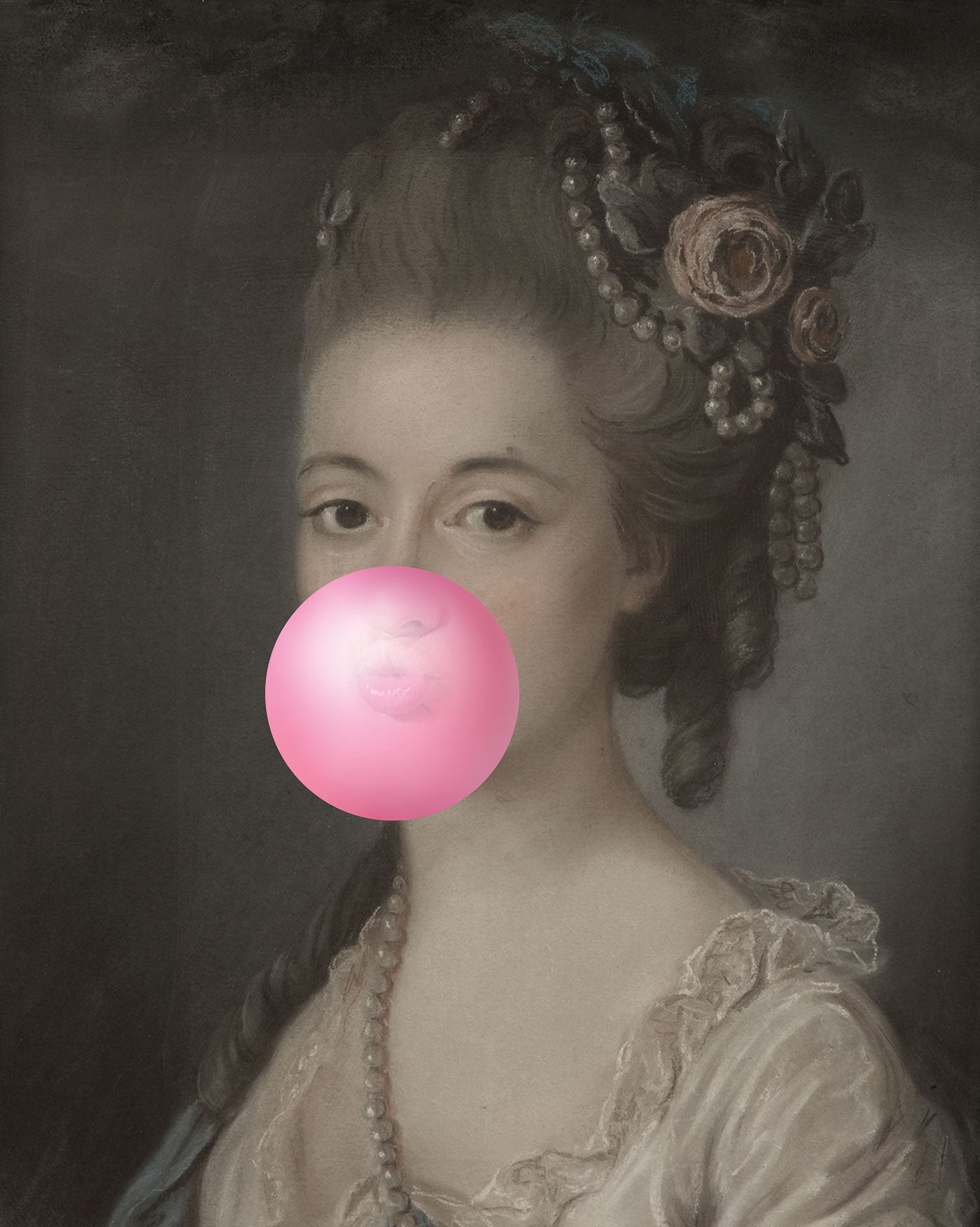 Mineheart Bubblegum Portrait 5 Leinwandbild 30x41cm Rosa