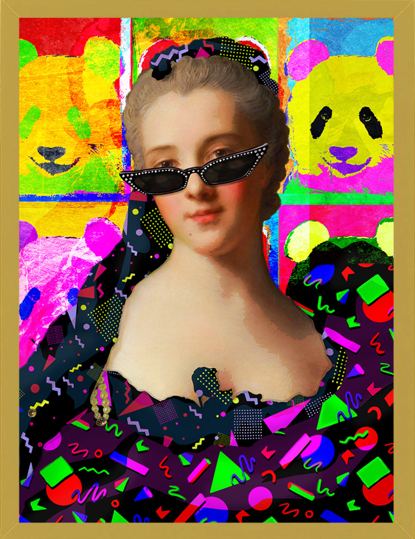 Mineheart Pop Panda and Sunglasses Lady Poster 30x41cm