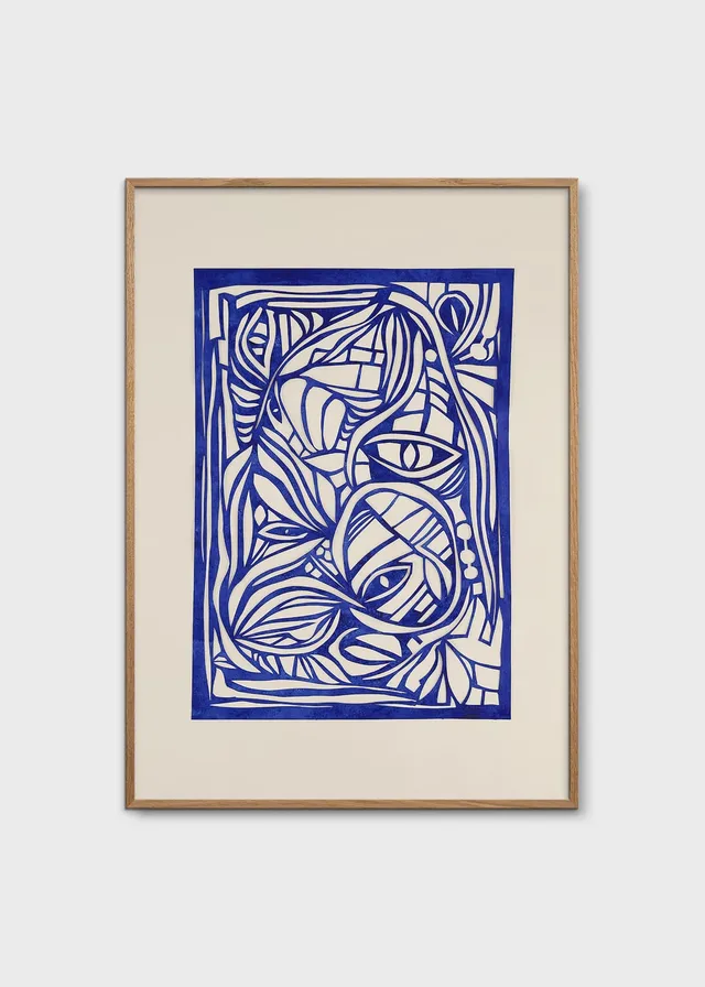 The Poster Club Wonderland Blue Kunstdruck A4 blau beige