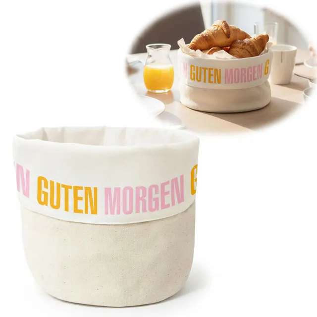 LS-LebenStil Küche & Haushalt Brotkorb Guten Morgen Baumwolle rund