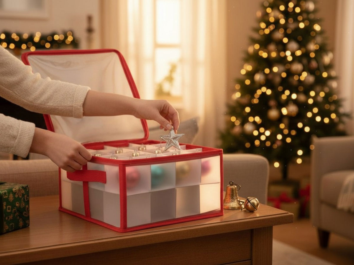 LS-LebenStil Aufbewahrungsbox 32 Weihnachtskugeln 30cm