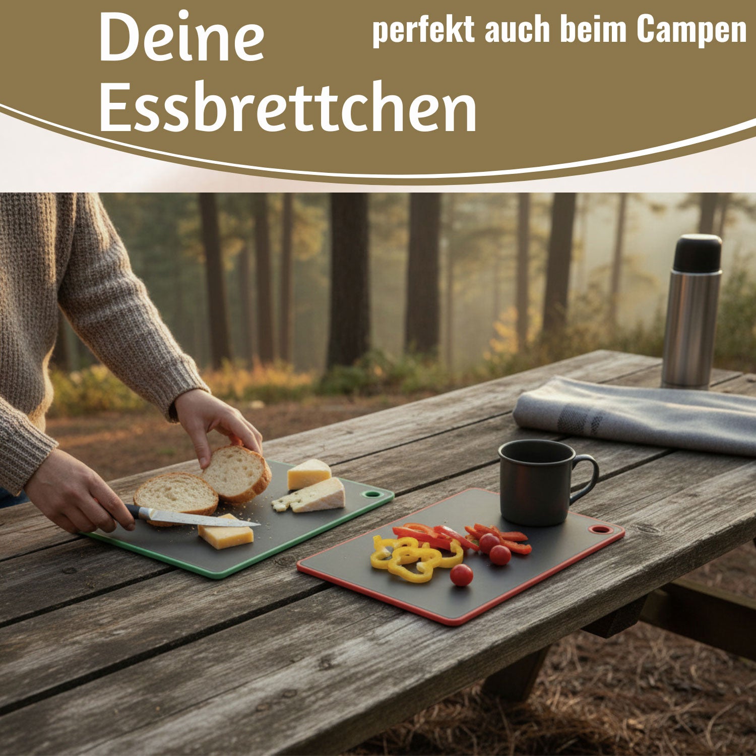 LS-LebenStil Küche & Haushalt Essbrettchen 23x16cm grau 2er Set