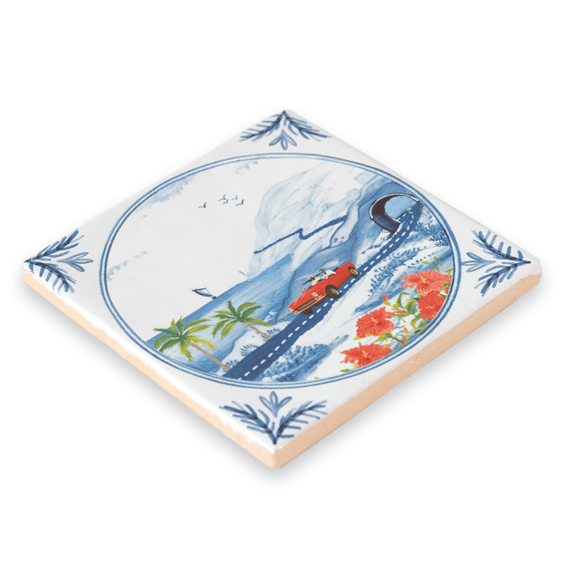 StoryTiles Delft Blue Sunny road trip Fliese 10x10 cm Auto