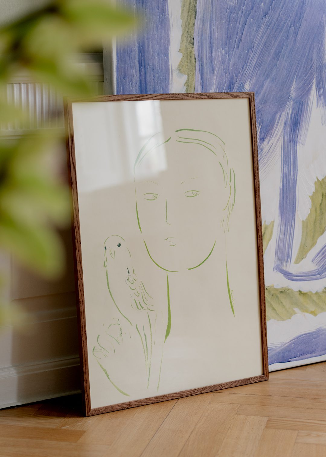 The Poster Club Art Prints Boy and Parrot 02 Poster 30x40 beige