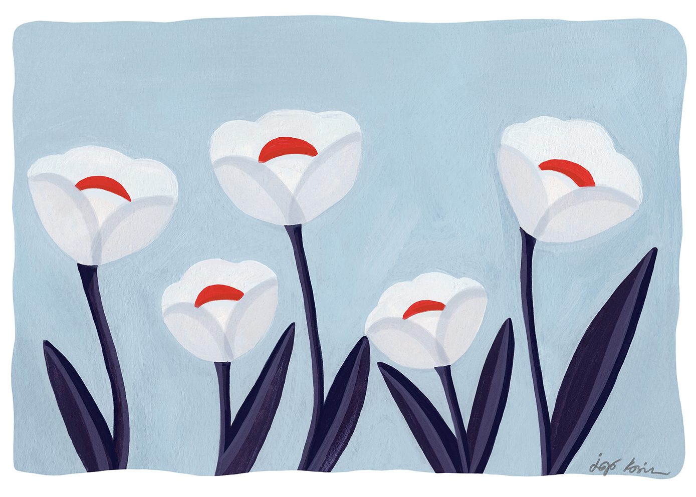 The Poster Club Art Prints Flowers 01 Poster A4 Blumen blau