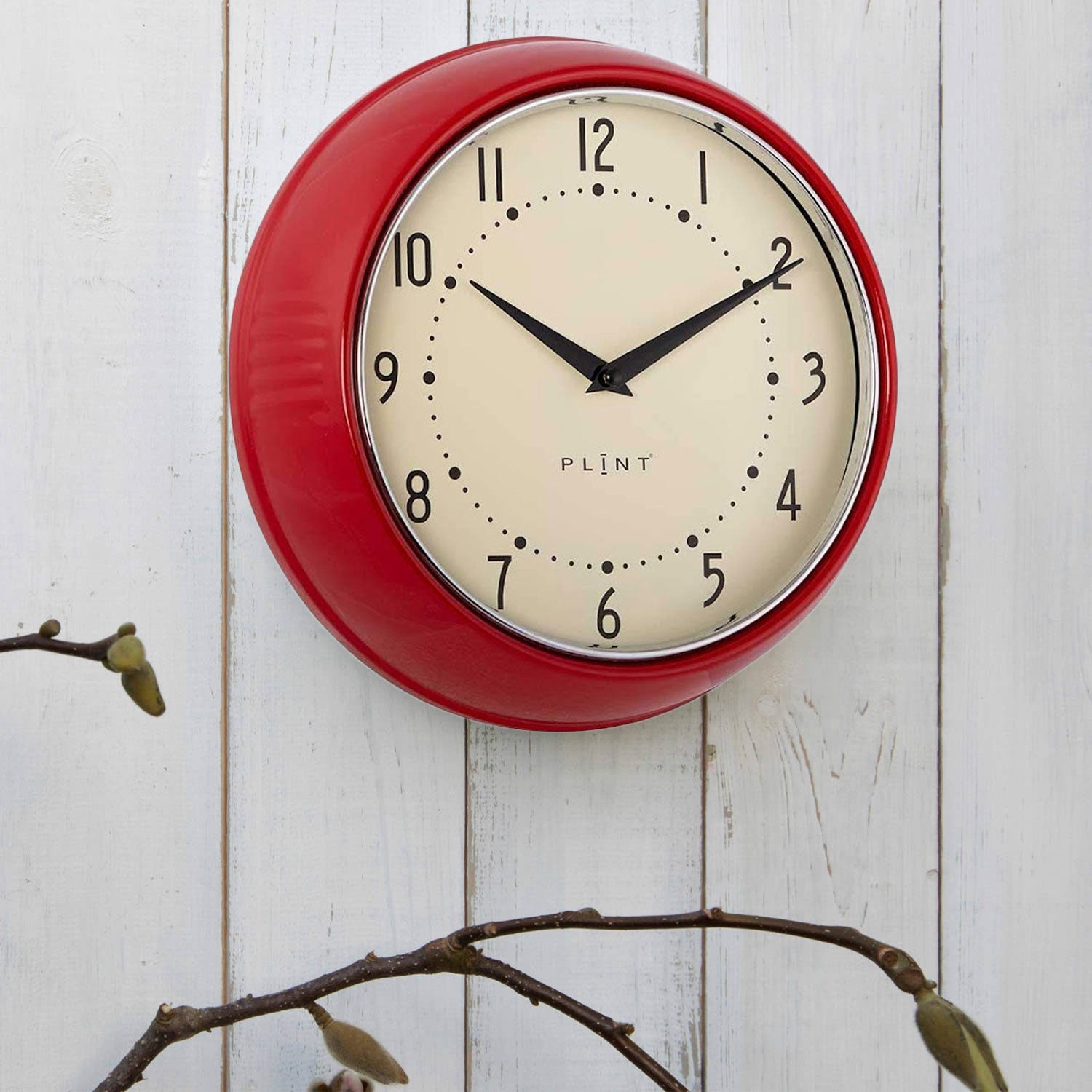 LS-LebenStil Uhren & Schmuck Nostalgische Wanduhr Rot 23cm Metall