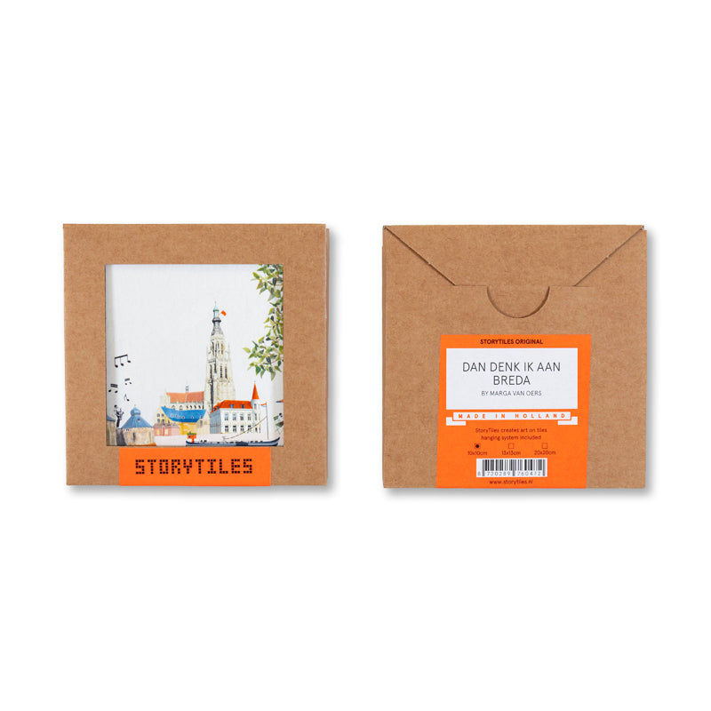 Storytiles Delft Blue Dan denk ik aan Breda Fliese S 10x10 cm Stadt