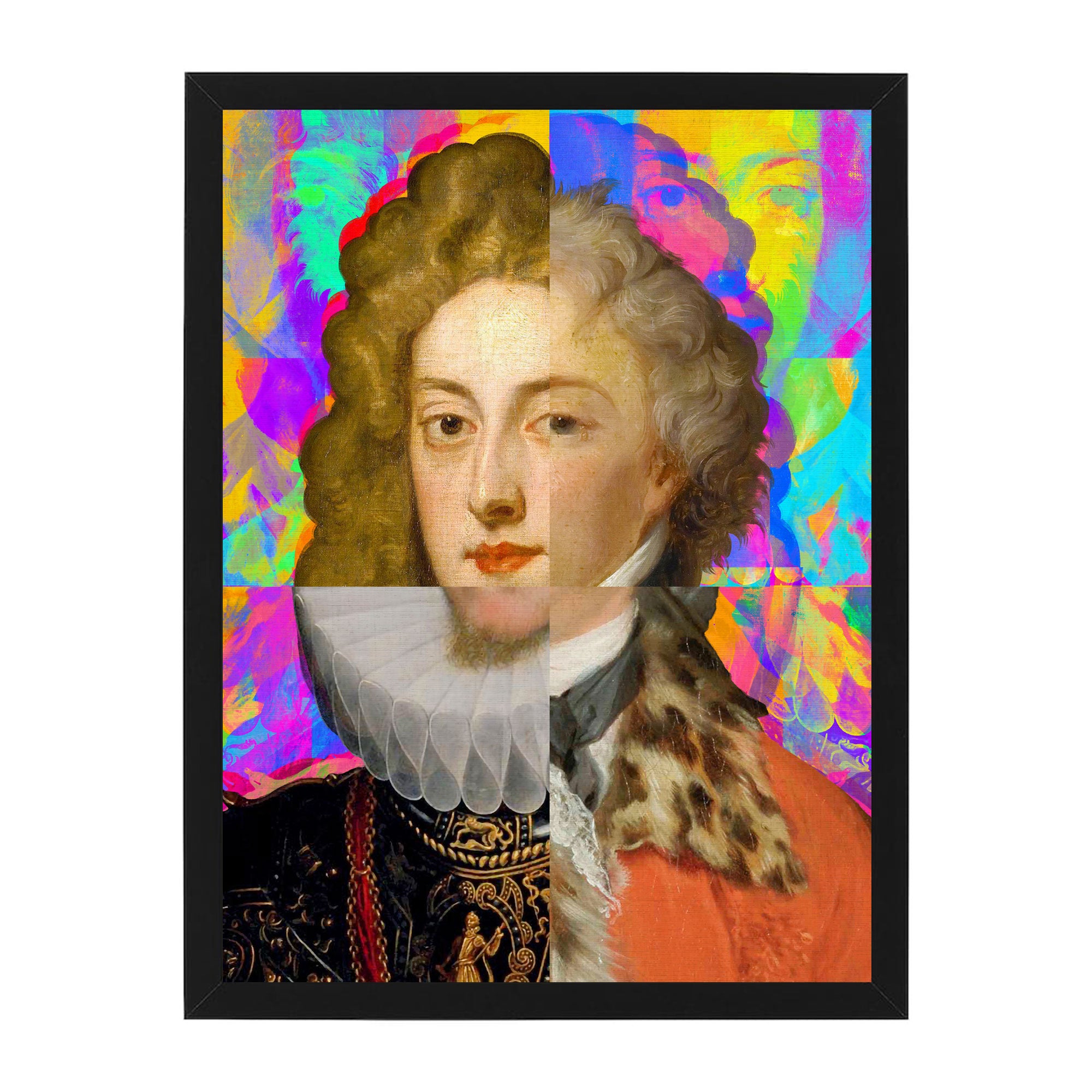 Mineheart Gentleman Puzzled Portrait Leinwandbild Orange 30x41 cm