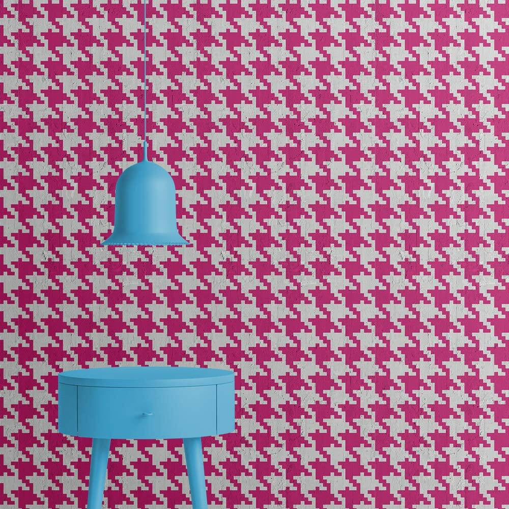 Mineheart Wallpaper Pied De Poule-M Tapete Rosa 52 cm