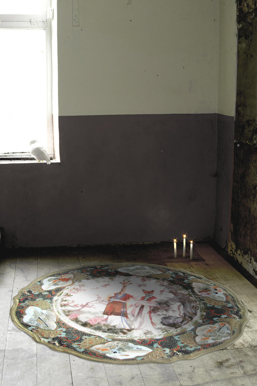 Mineheart Rugs The Fox and the Giraffe Teppich 200x200 Fuchs