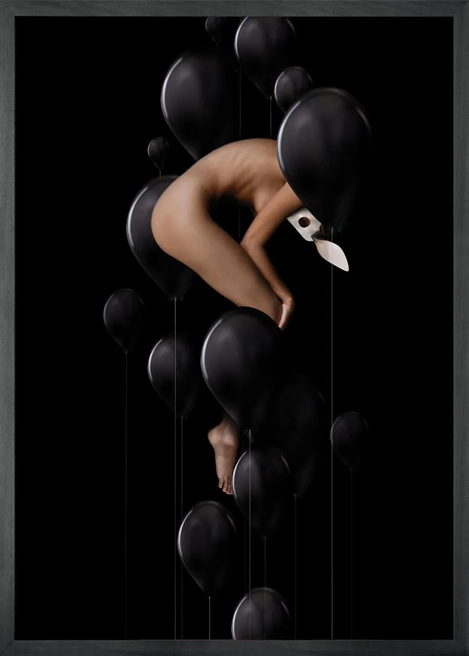 Mineheart Wall Art Nightmare 2 Leinwandbild Schwarz Surreal Figur