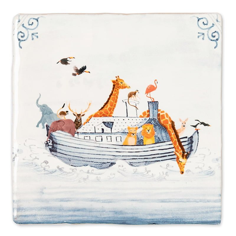 Storytiles Delft blue De ark van t leven Wandfliese S 10x10 cm Arche