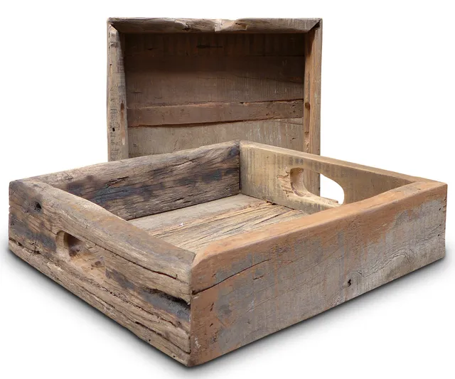 LS-LebenStil Küche & Haushalt Holztablett 38x38cm Fundholz eckig