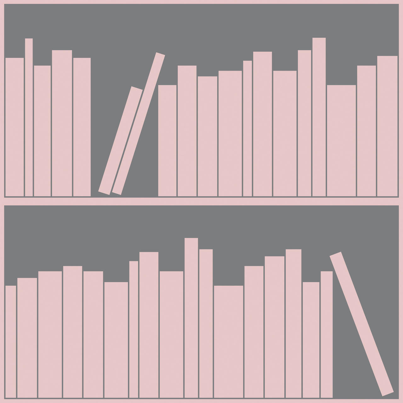 Mineheart Wallpaper Grey Pink Bookshelf Tapete Rolle Grau Rosa