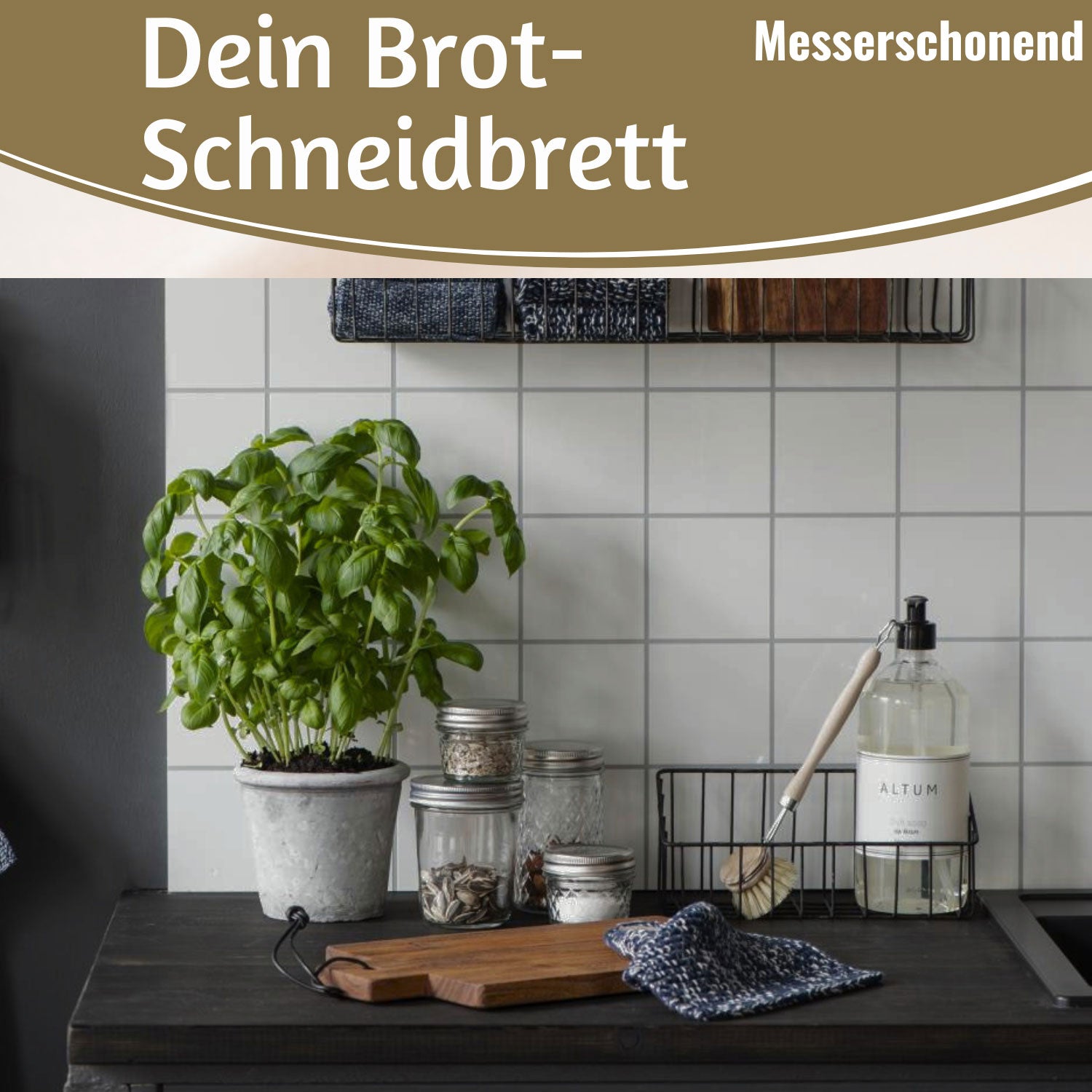 LS-LebenStil Griffbrett Akazie 29cm eckig Servierbrett