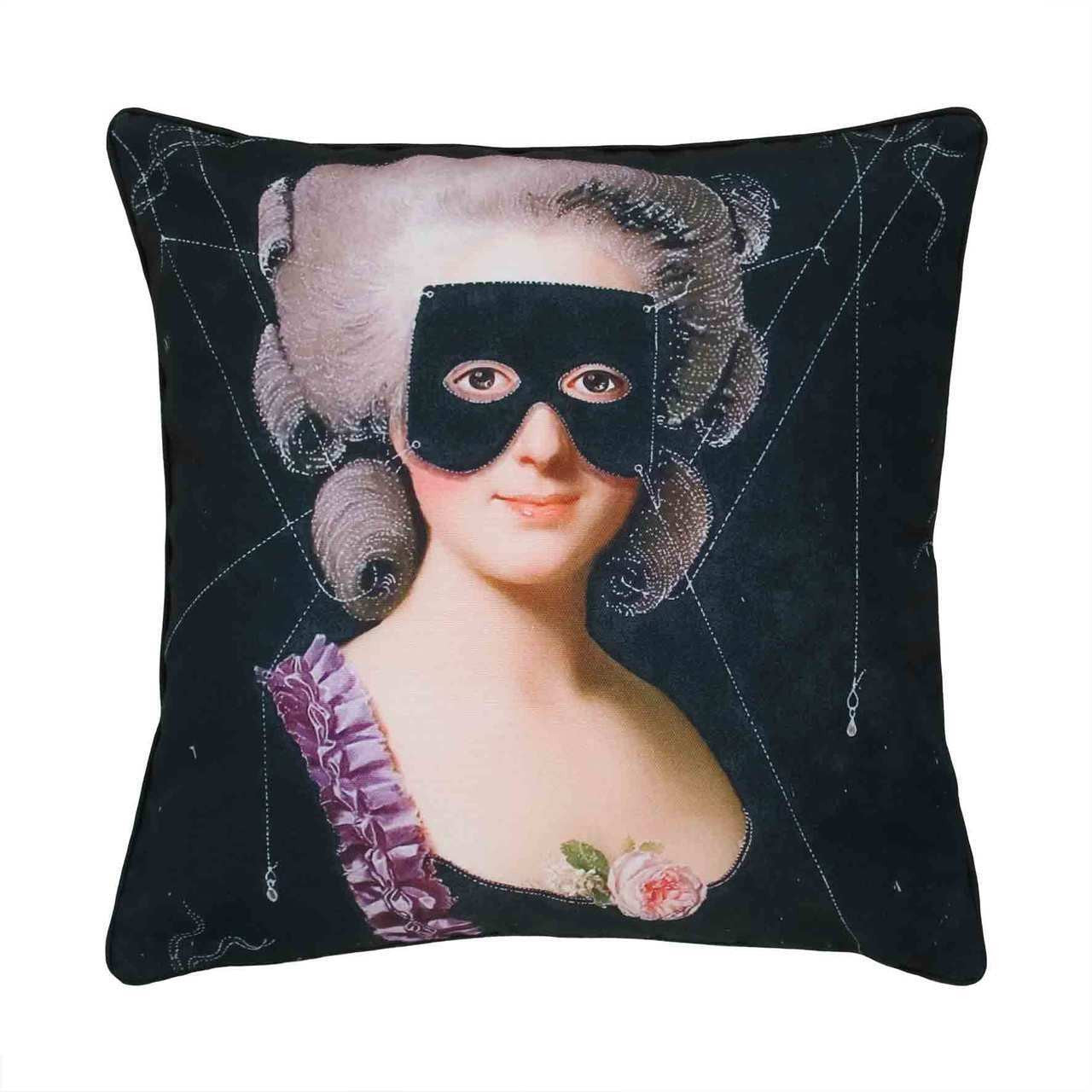 Mineheart Grace Kissen 45x45 cm Schwarz Portrait Baumwolle