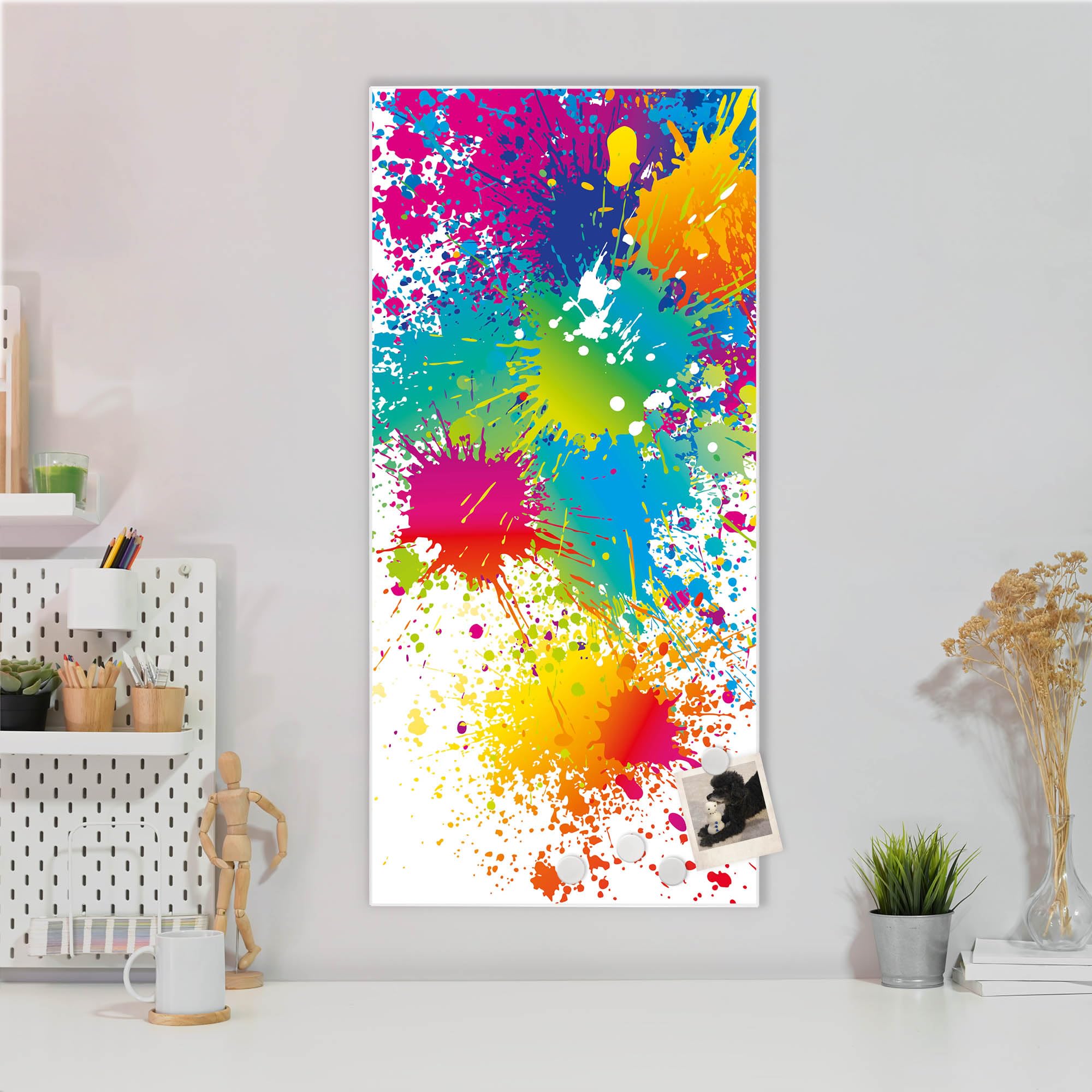 Banjado Magnettafel Farbspritzer Magnetboard 37x78 cm