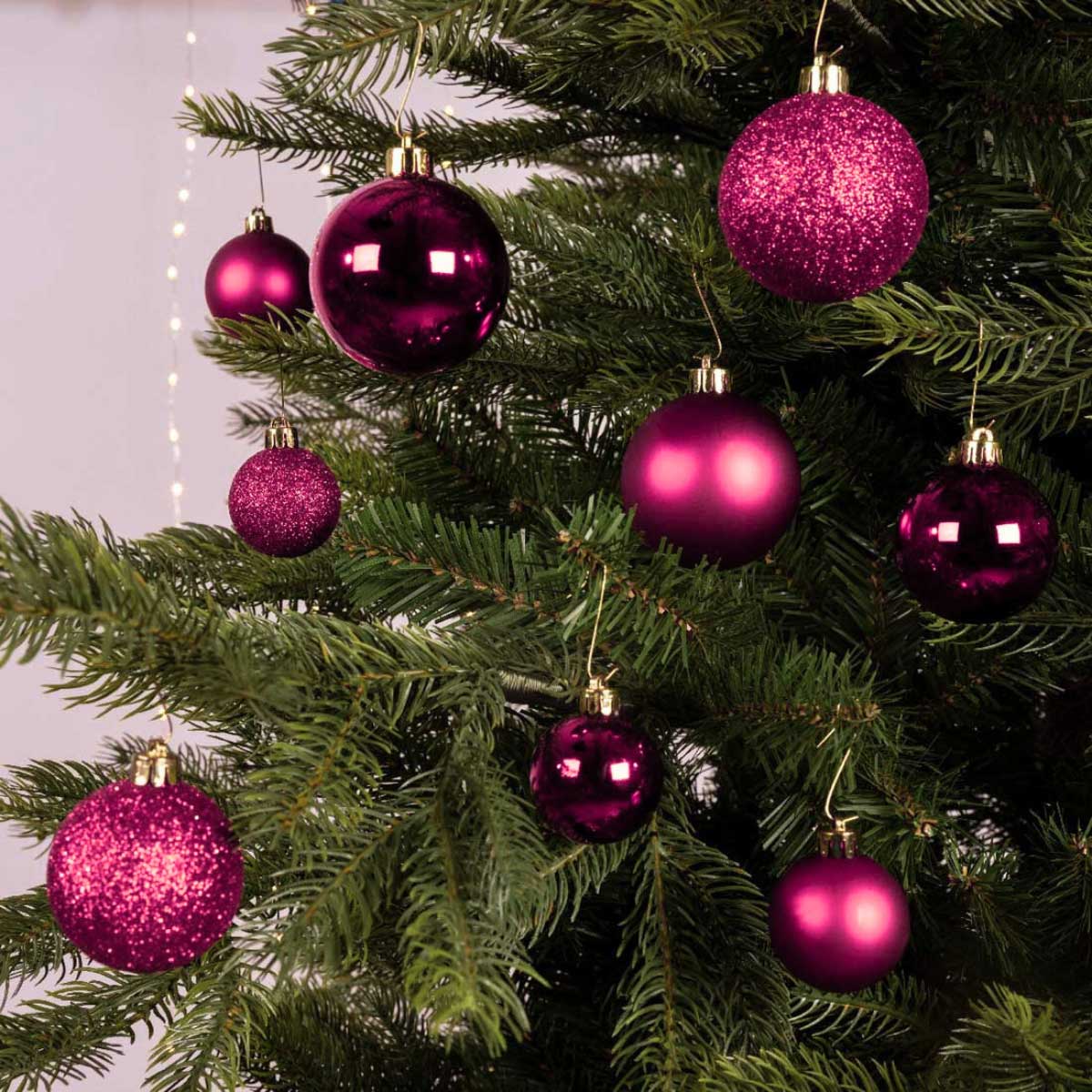 LS-LebenStil Festive Weihnachtskugeln Pink 30 Stück 4-6cm