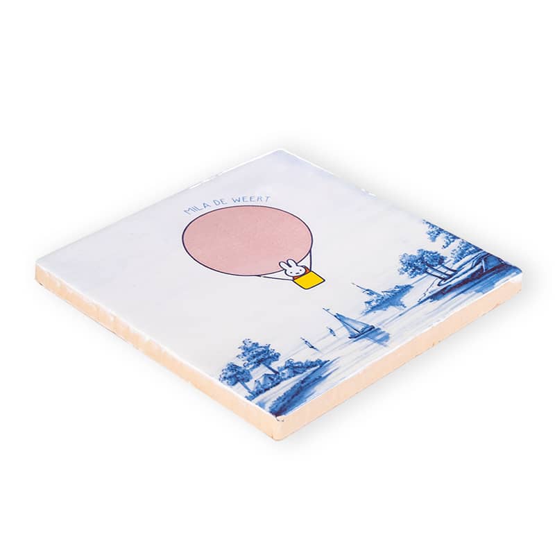 StoryTiles Delft Blue Avontuurlijke Nijntje Fliese S 10x10 cm Ballon