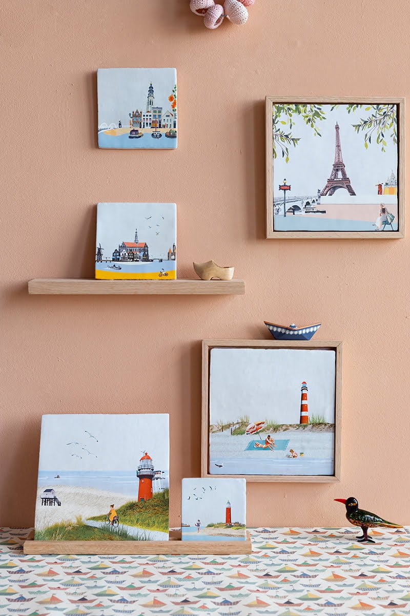 Storytiles Delft blue Ameland Fliese S 10x10 cm Strand Meer
