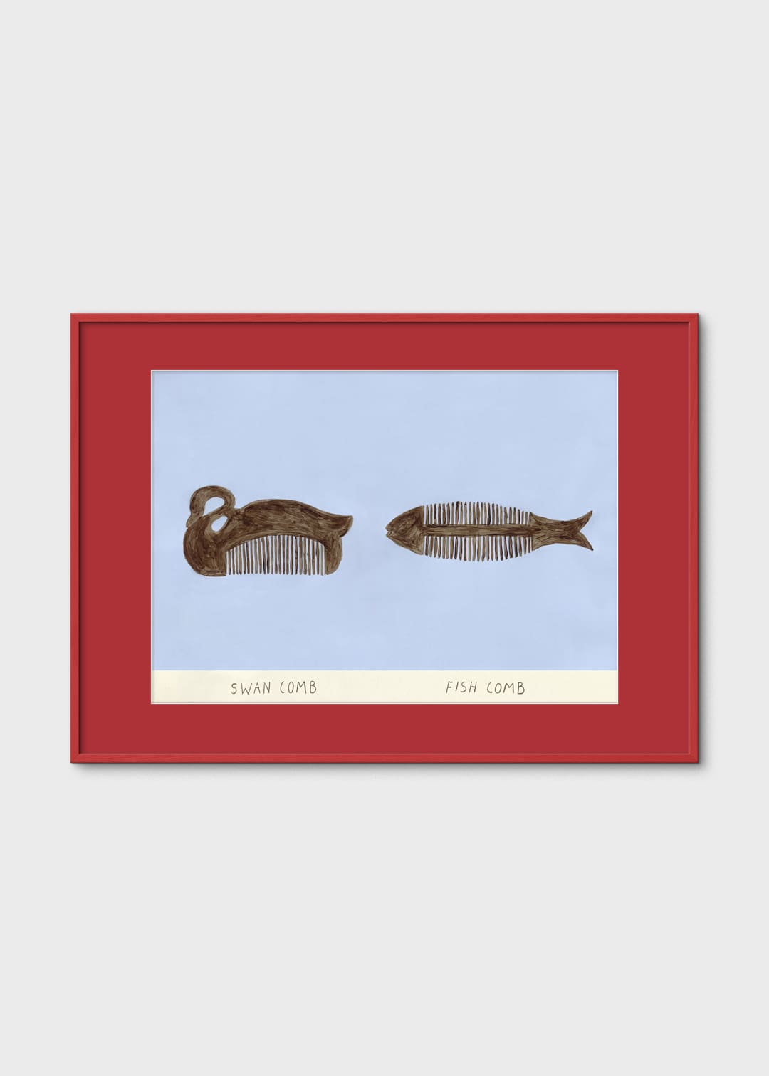 The Poster Club Swan and Fish Comb Poster 30x40cm