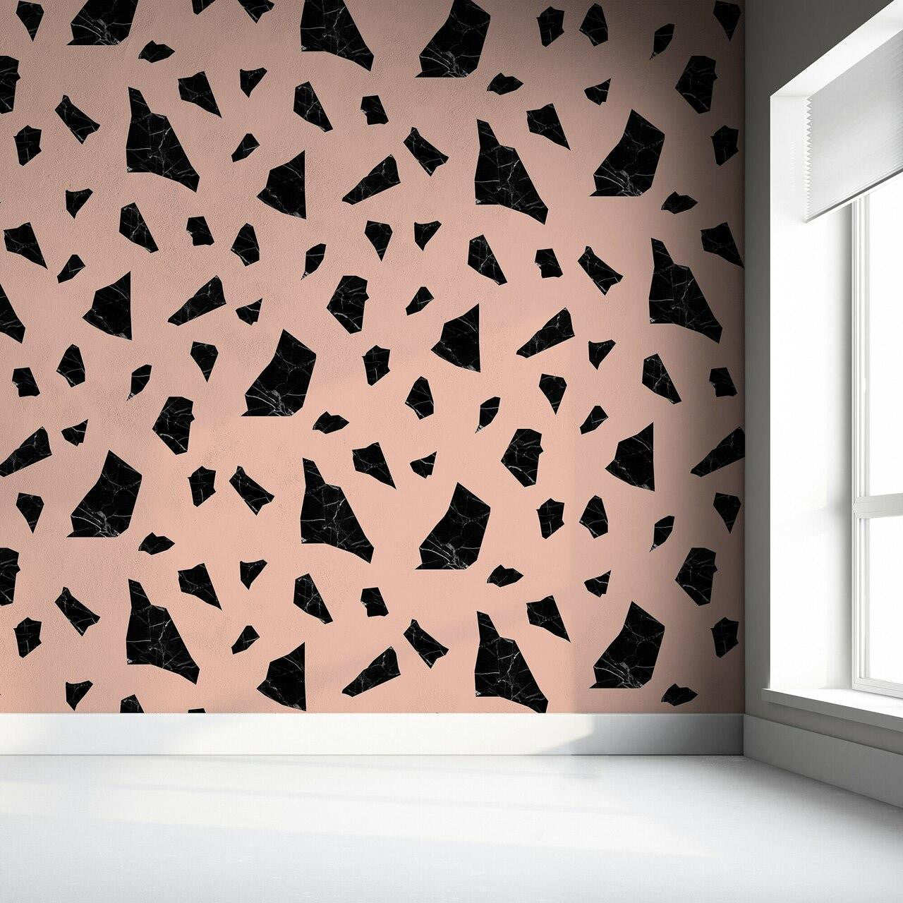 Mineheart Marble Fragment Tapete schwarz pink