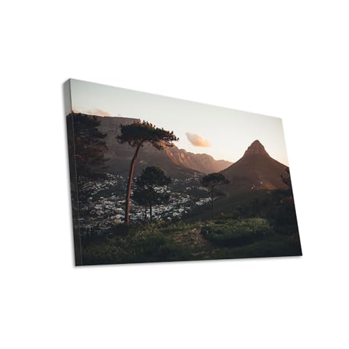 Hustling Sharks Wandbilder Berglandschaft Abendlicht Leinwand 30x40
