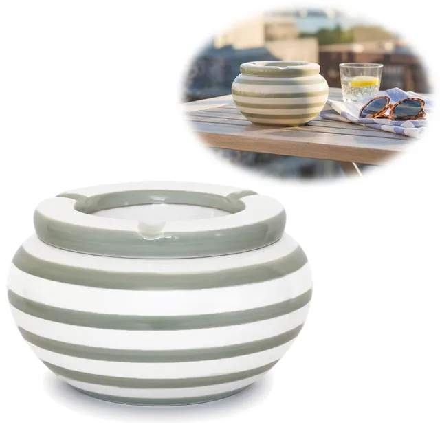 LS-LebenStil XL Sturmaschenbecher Grau Weiß 14x9cm