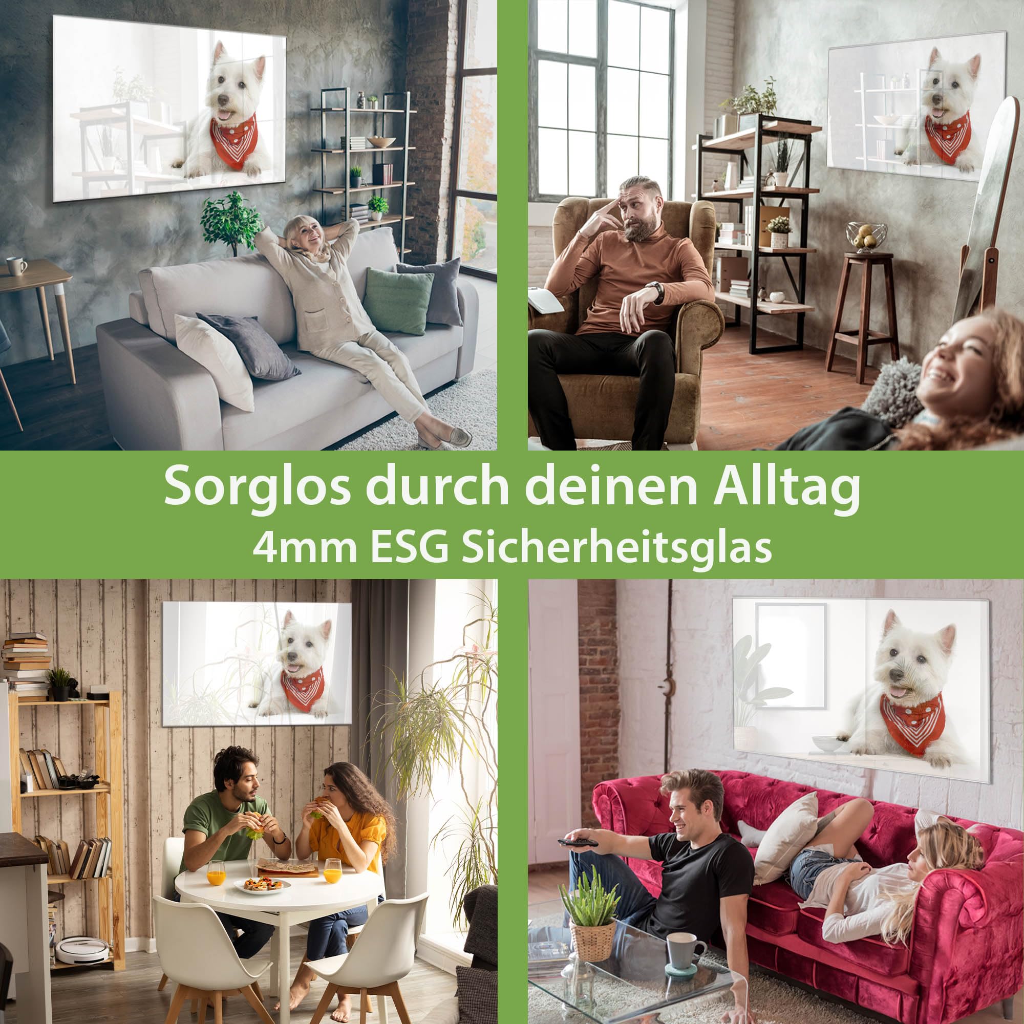 Banjado Magnettafel Westie Magnetboard Glas 120x80 cm Hund