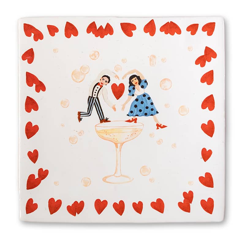 Storytiles Delft blue Proost op de liefde Fliese S 10x10 cm Liebe