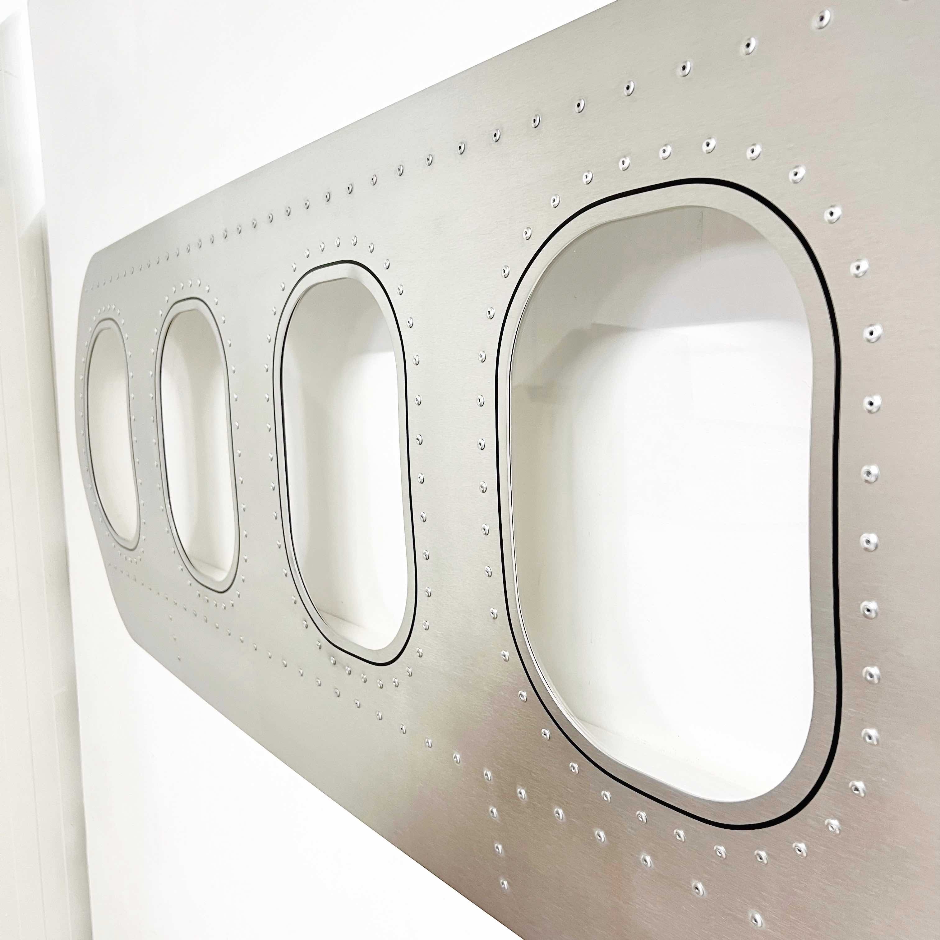 aircraftwindows Aircraft Windows 4er Flugzeugfenster Wanddeko Tannenholz