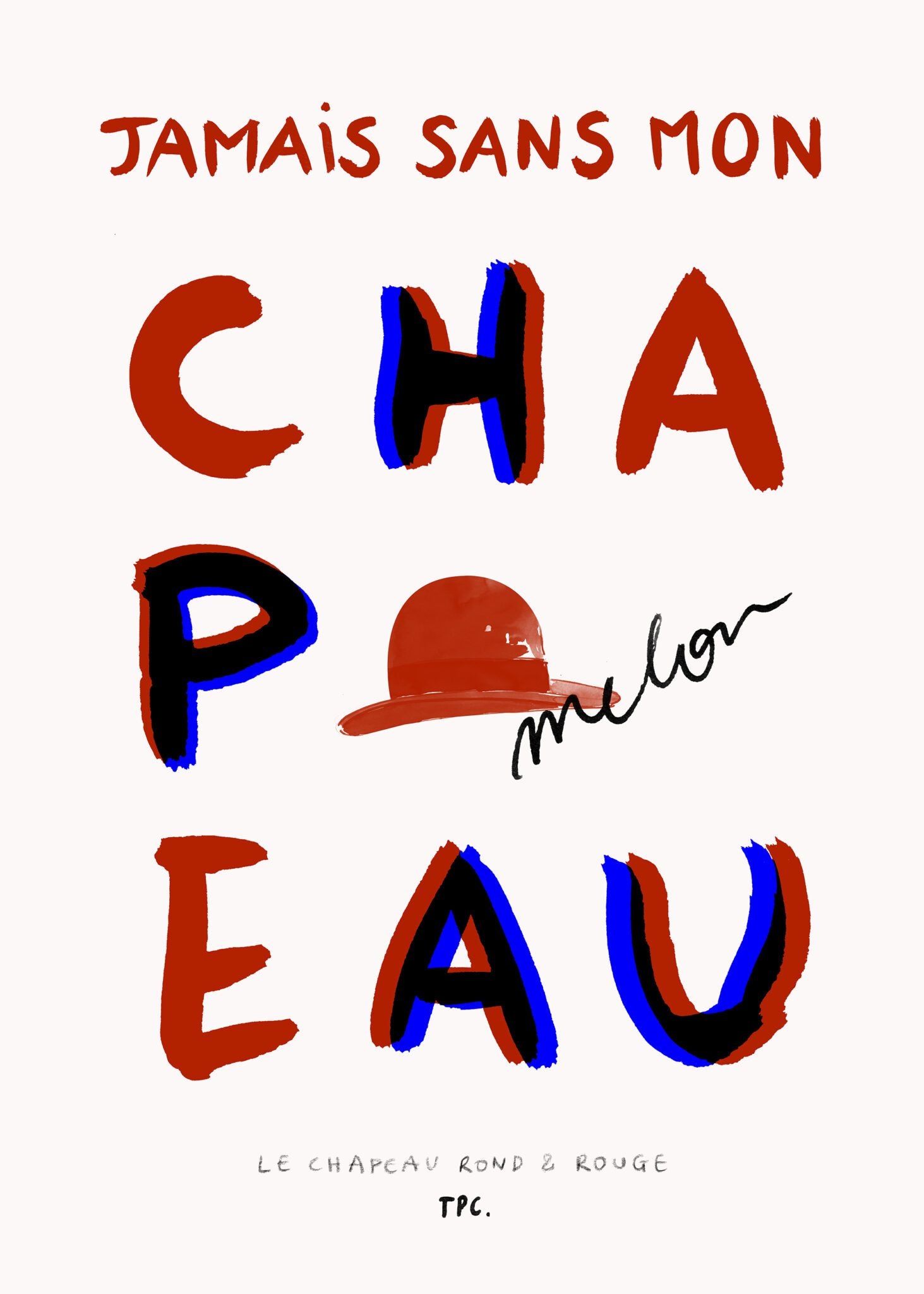 The Poster Club Art Prints Le Chapeau Rond et Rouge Poster 30x40 blau-rot