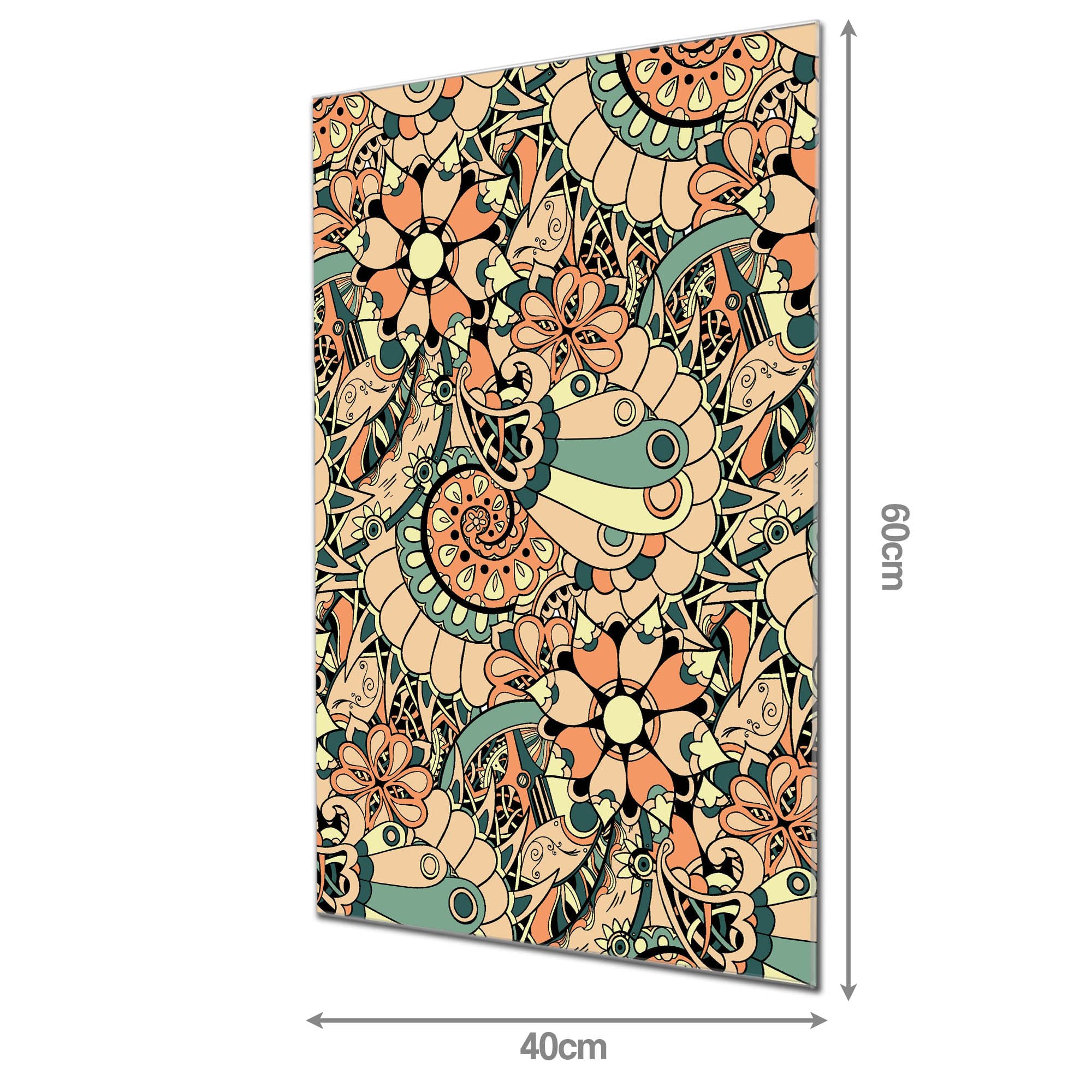 Banjado Magnettafel Vintage Flower 3 Glasboard 40x60 Blumen