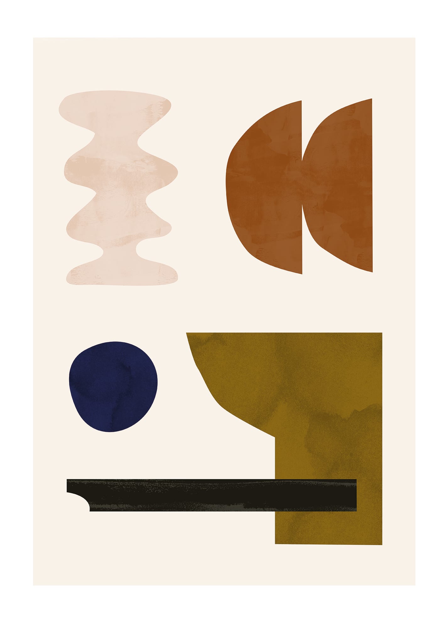 The Poster Club Art Prints Shapescape 09 Poster 30x40 beige