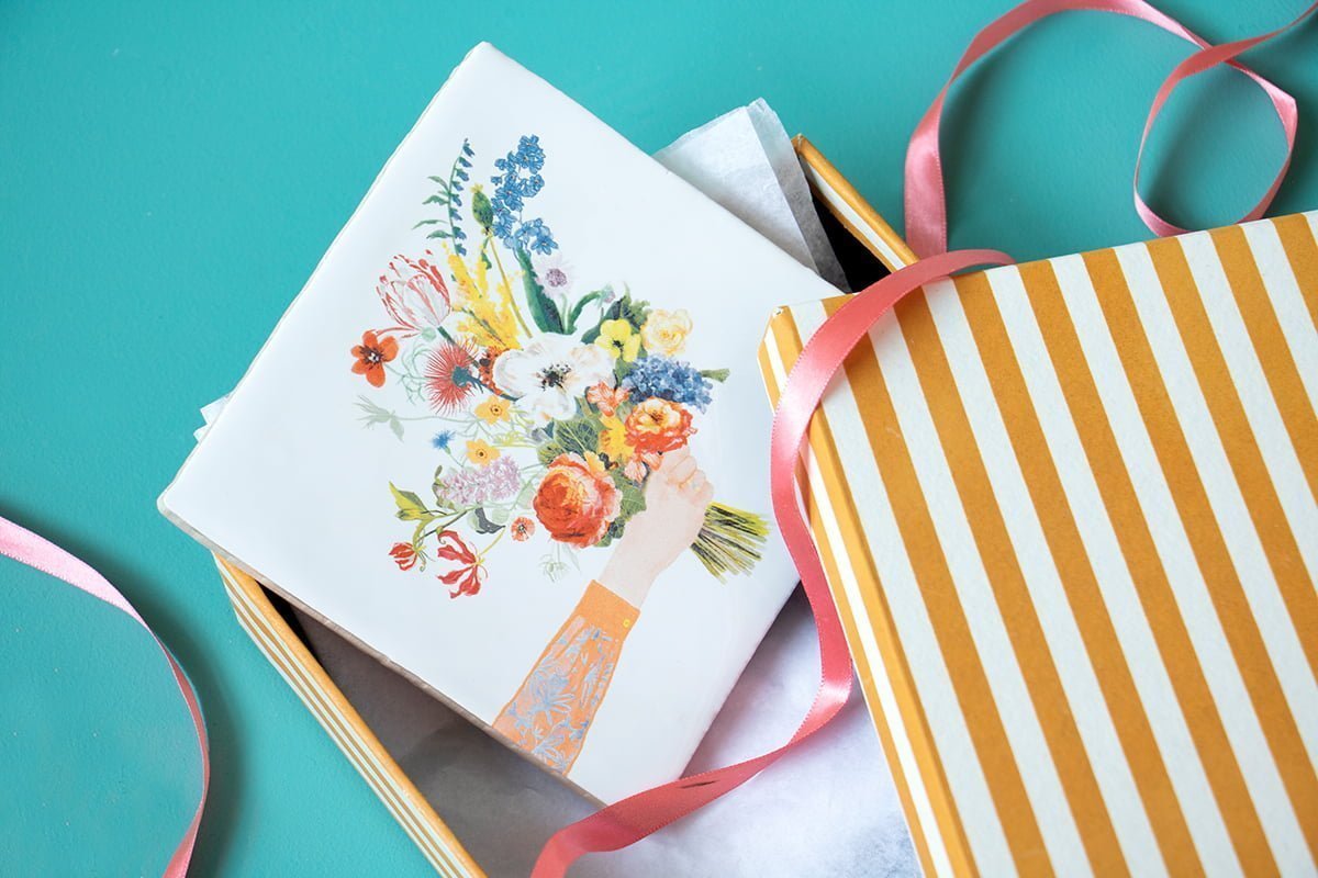 Storytiles Delft Blue Bloemetje voor jou Blumen Fliese S 10x10 cm