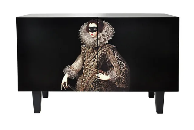 Mineheart Elizabeth Cabinet Schrank Schwarz 120cm matt