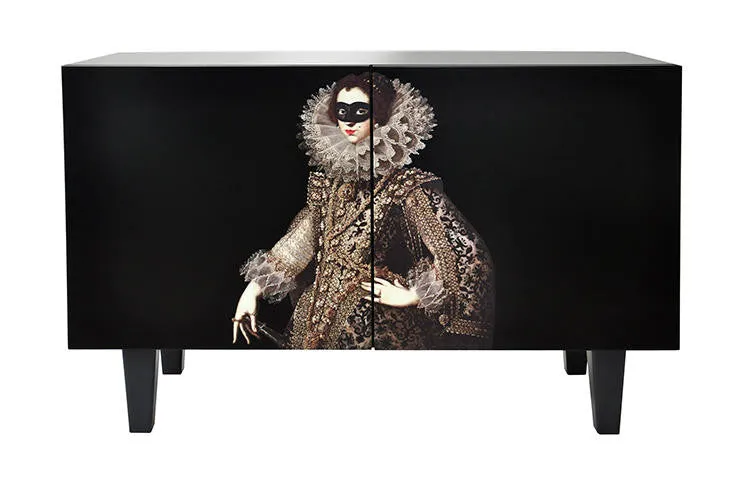 Mineheart Elizabeth Cabinet Schrank Schwarz 120cm matt