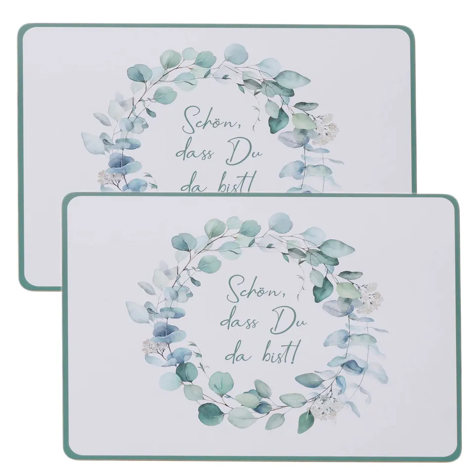 LS-LebenStil Tischset Kork Eukalyptus da bist 40x30cm 2er Set