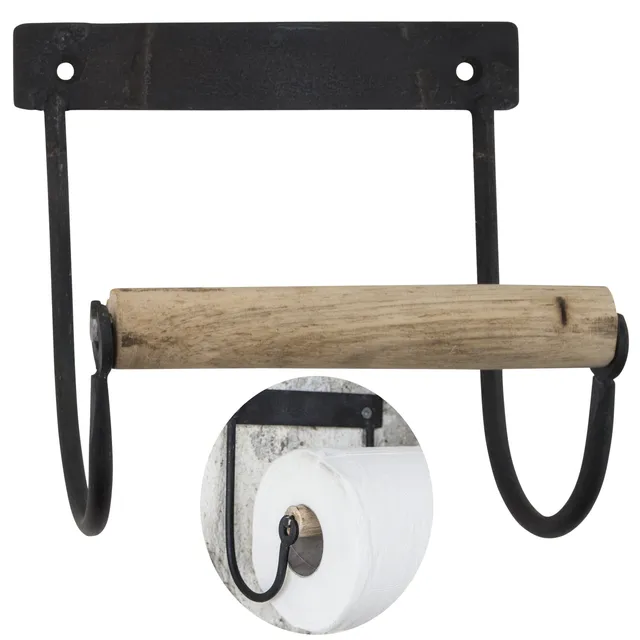 Ib Laursen Altum Toilettenpapierhalter Metall schwarz 14 cm