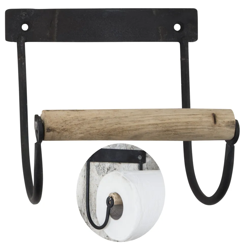 Ib Laursen Altum Toilettenpapierhalter Metall schwarz 14 cm