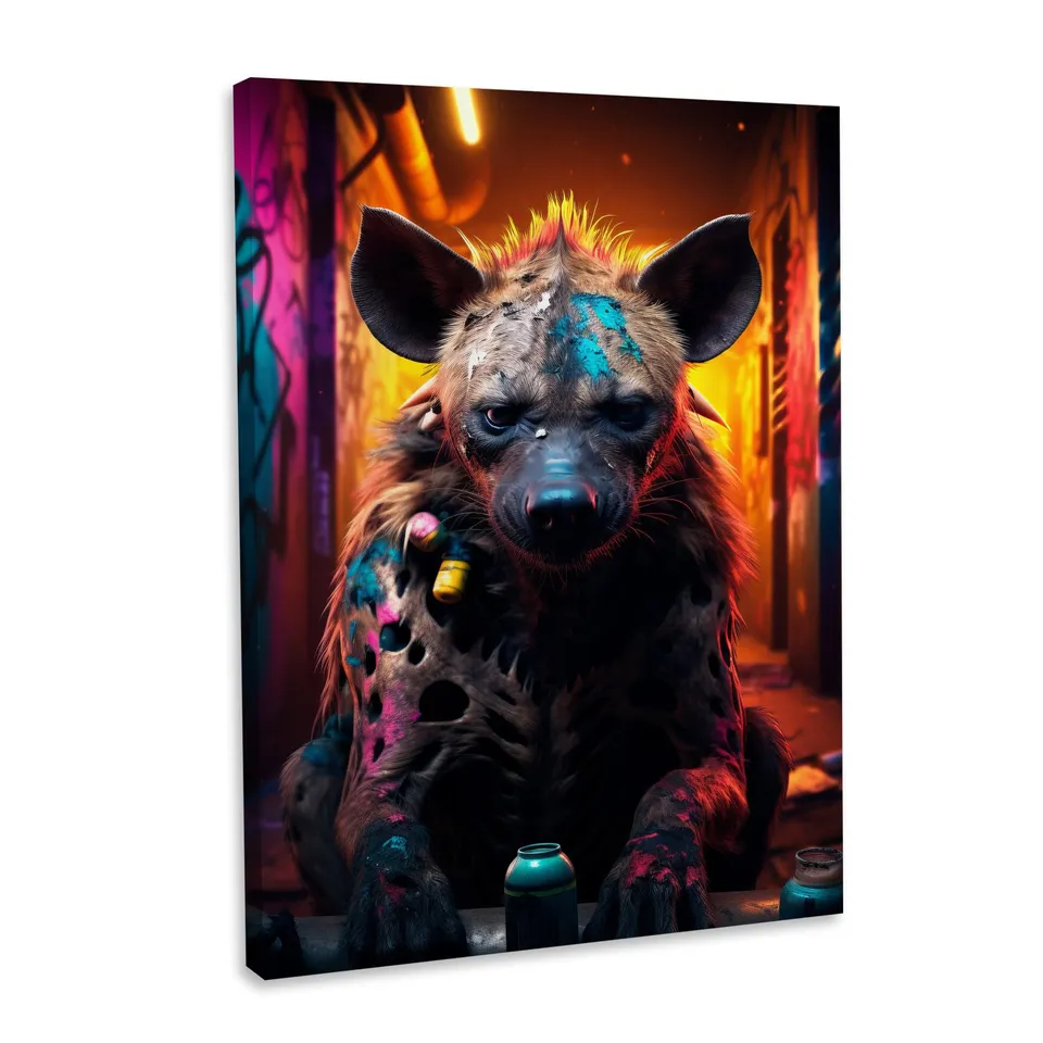 Hustling Sharks Wandbilder Hyena Graffiti Wandbild 40x60 cm