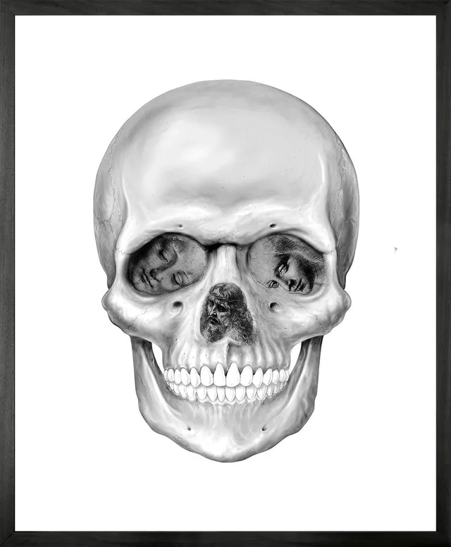 Mineheart Da Vinci Skull Leinwandbild 30x41cm Schwarz